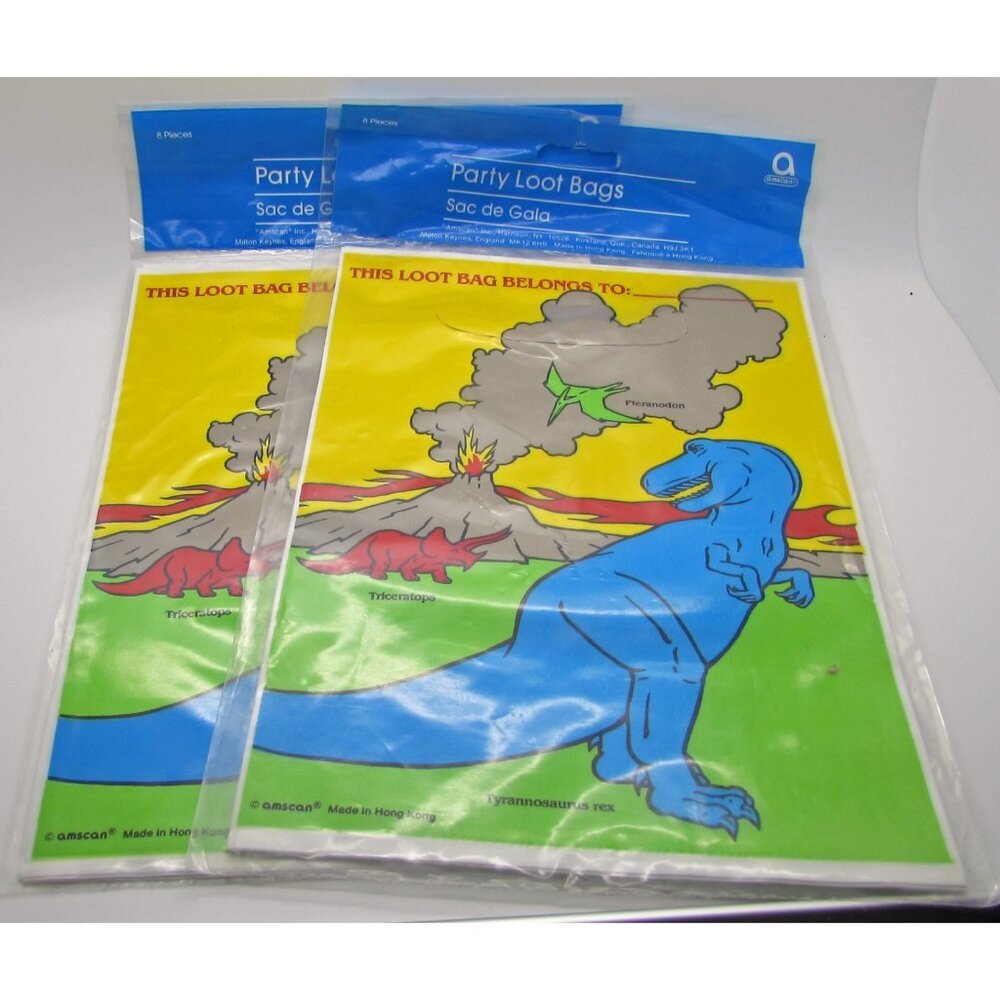 Dinosaurs  Party Loot Gift Bag 8 x 2 Amscan Tyrannosaurus Rex Triceratops